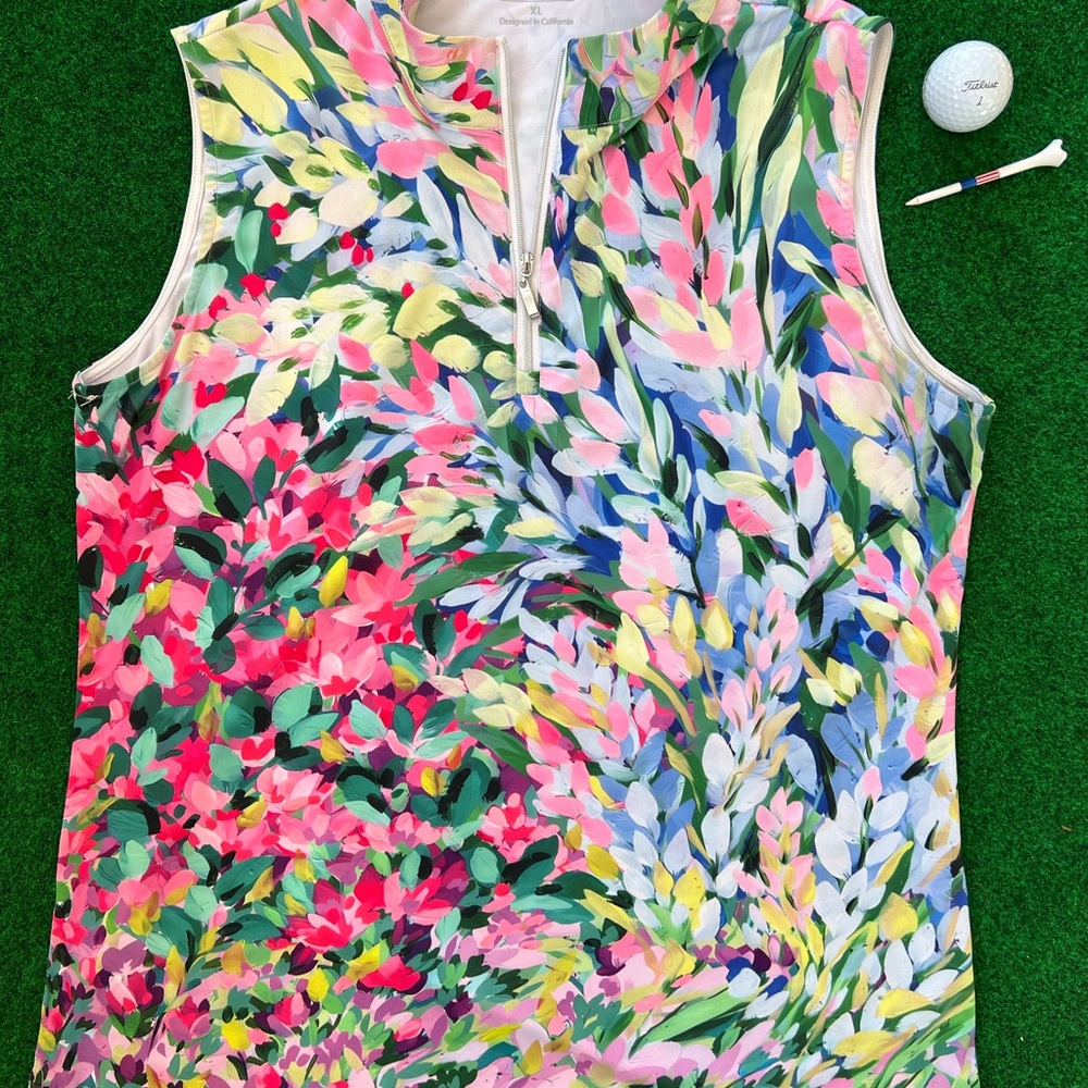 Vibrant Floral Women's Sleeveless Top - Picture 2 of 6